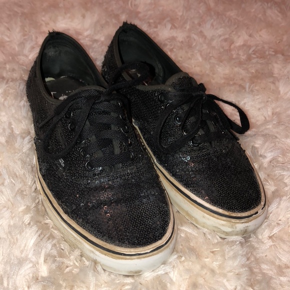 black sequin vans